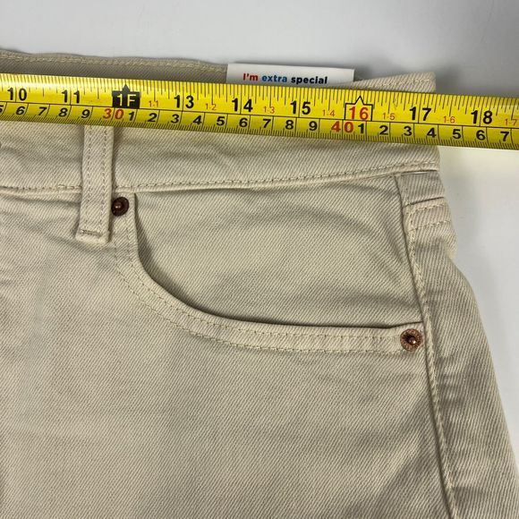 Old Navy Tan Shorts Women’s 14 Sky Hi A Line Button Fly‎ 3” Cut Off Higher Rise - Picture 6 of 12